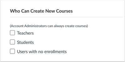 Account Settings: Who Can Create New Courses