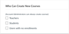 Account Settings: Who Can Create New Courses