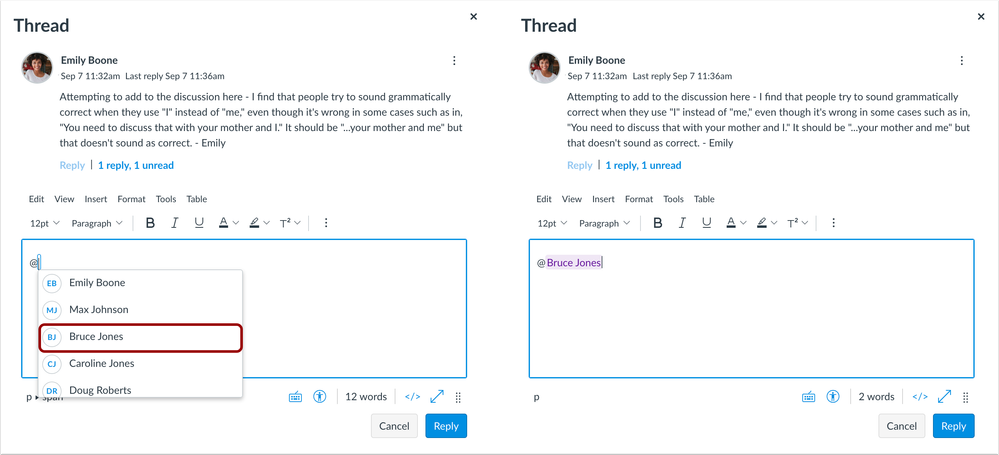 Mentions in DIscussions