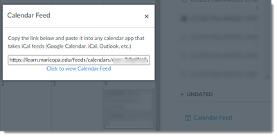 Calendar feed from Canvas calendar