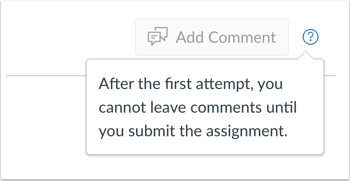 Additional Attempts Message for Comments