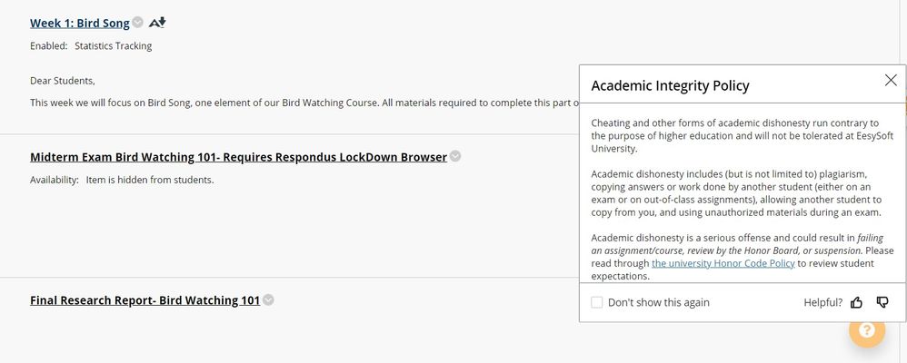 Reviewing Academic Integrity Policy - Instructure Community - 489793