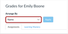 Grades Page Arrange By Menu