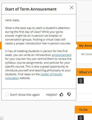 Start of Term Messaging to Support Students and Fa - Instructure  Community - 491635