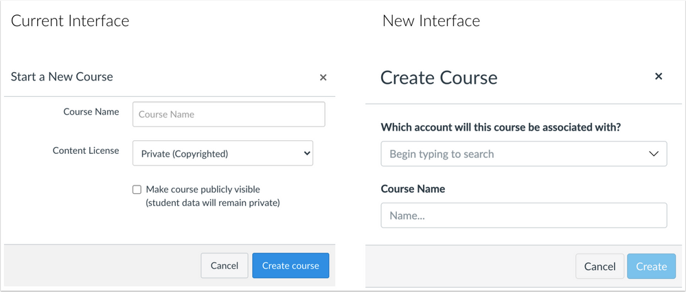 Create Course Interface