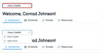 Parent/Observer Student Home Drop-down Menu