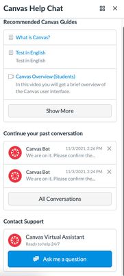 Canvas Help Chat