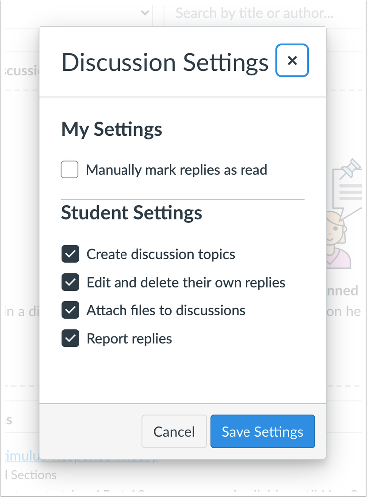 Discussion Settings