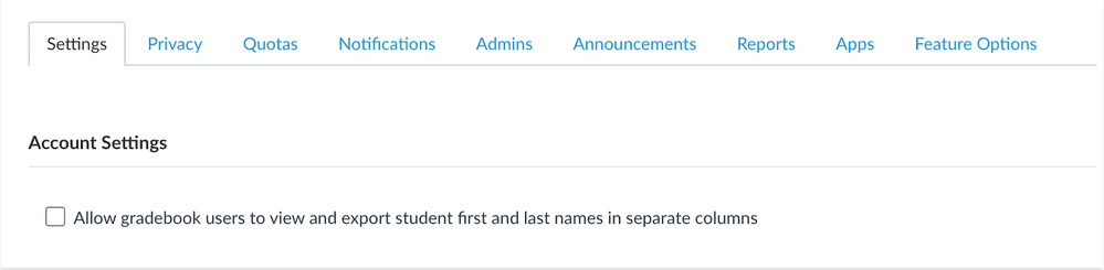 Account Setting to Allow Gradebook users to view student first and last names in separate columns