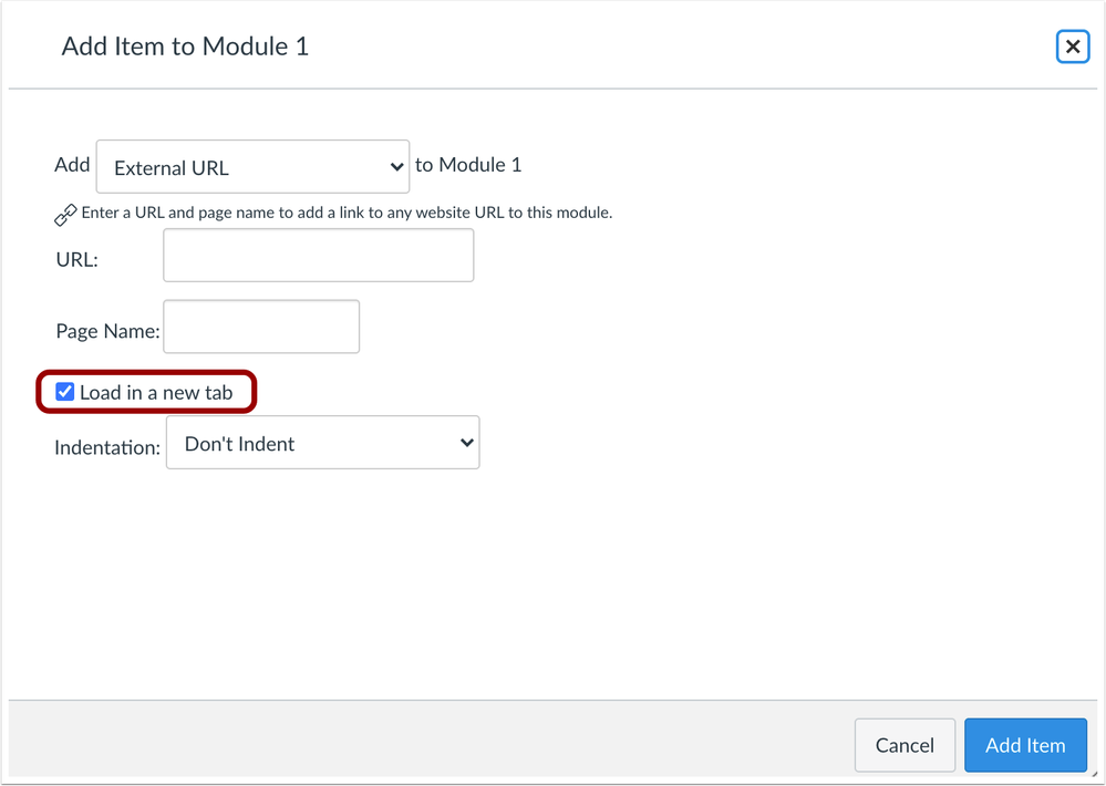 External Link "Load in New Tab" Checkbox