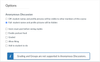 Anonymous Discussion Option