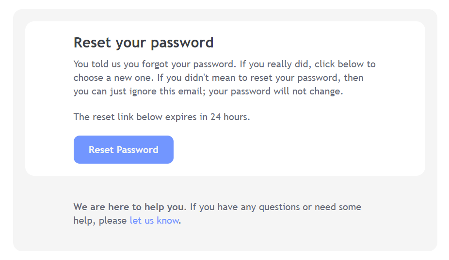 Password Reset Email