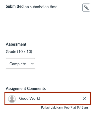 Assignment Comments