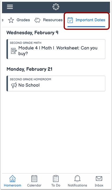 Canvas for Elementary Important Dates