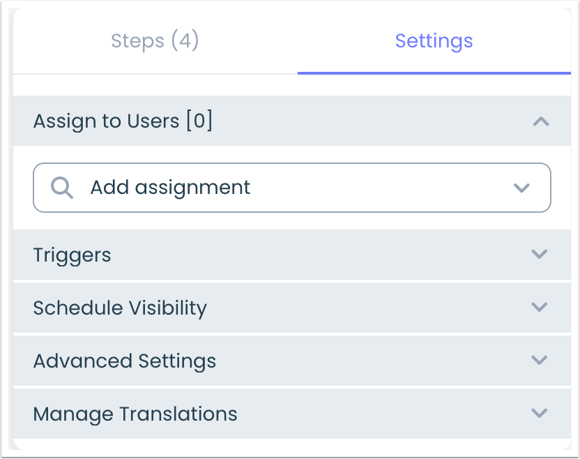 Walkthrough Settings