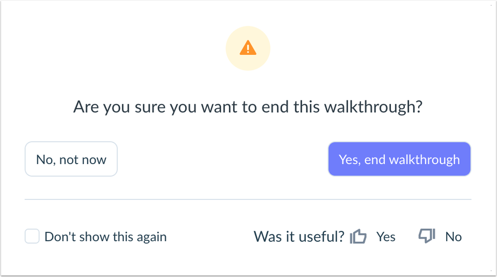 End Walkthrough Modal