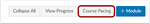 View Course Pacing Button