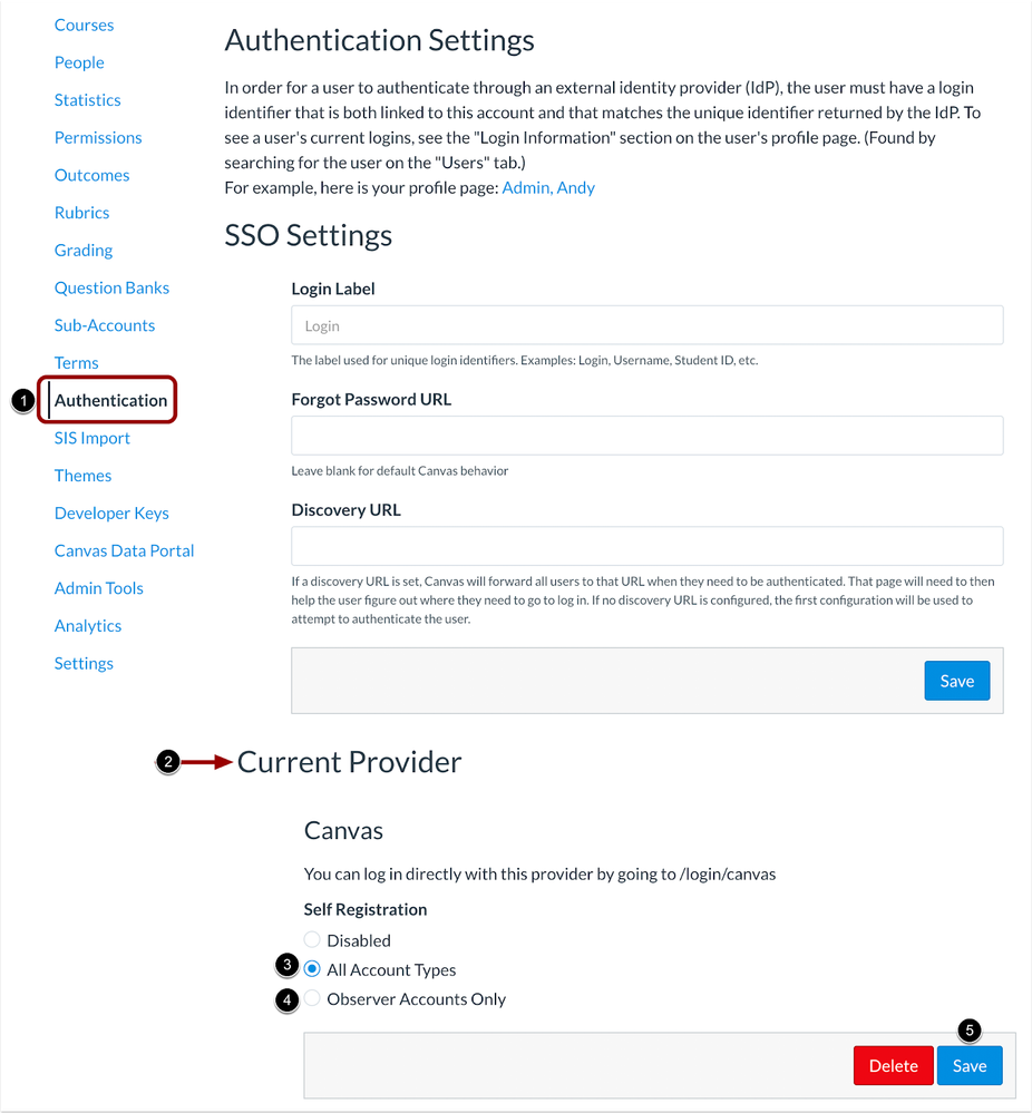 Enable Self Registration