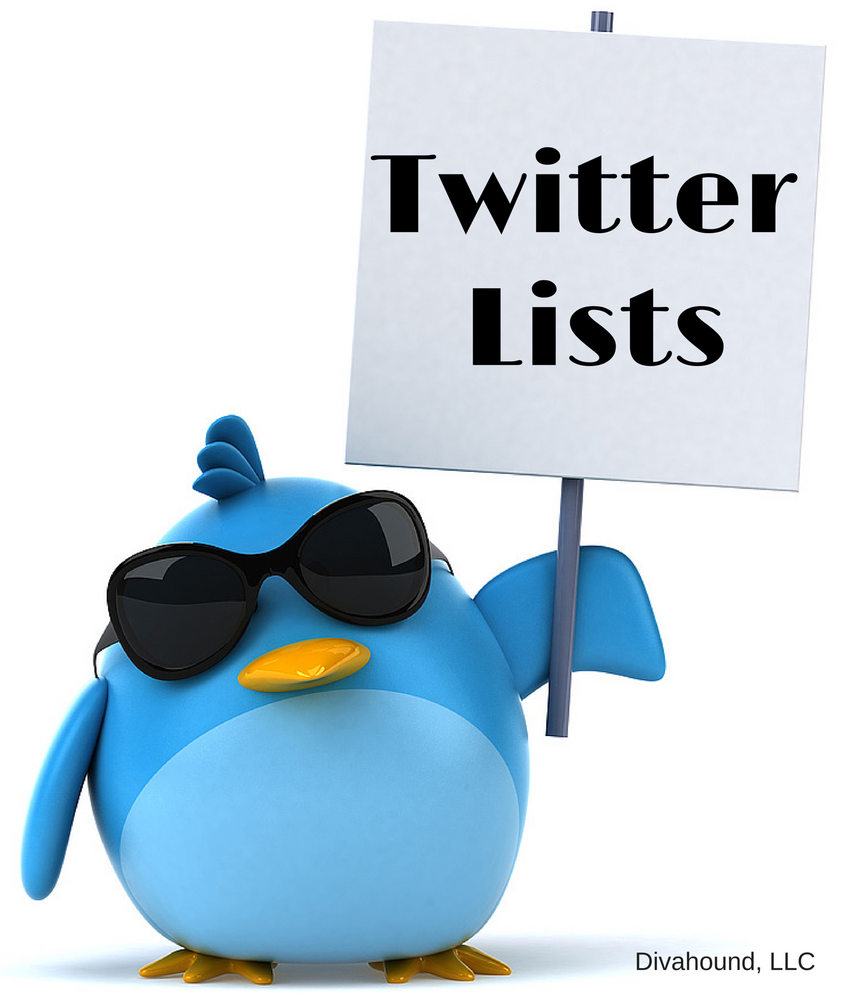 blue bird holding Twitter Lists sign