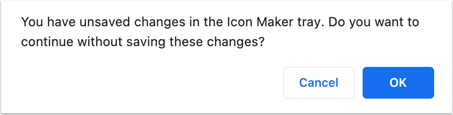 Rich Content Editor Icon Maker Unsaved Changes Warning