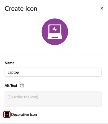 Rich Content Editor Decorative Icon Checkbox Selection