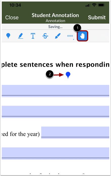 Canvas IOS Mobile Annotation Drag Tool