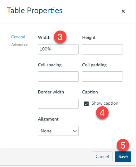 Table Accessibility in Canvas - Instructure Community - 277208