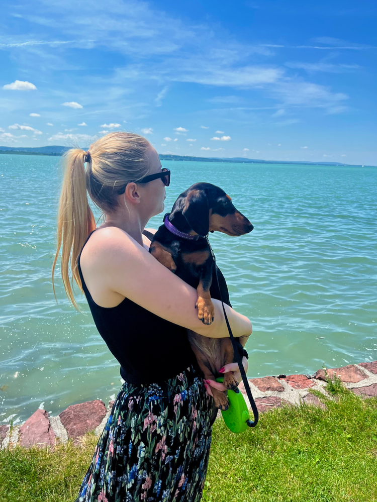 Vilma and me at Lake Balaton