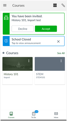 Android Teacher App Dashboard Pop-up Notifications