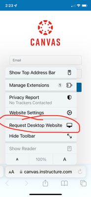 Request Desktop Website option for Safari on iOS