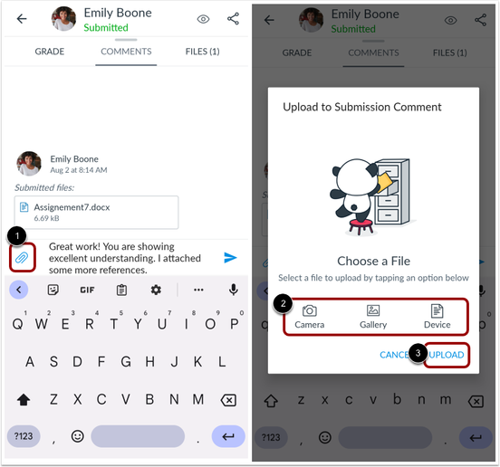 Attach File in Submission Comments