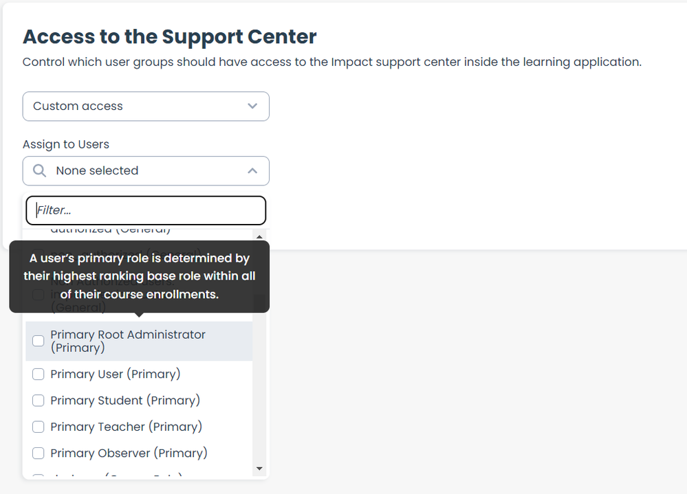Support Center: Assign to Users Dropdown