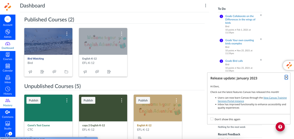 Canvas Release of January 21st, 2023
