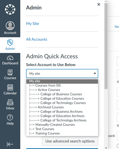 admin flyout menu account select.png Admin flyout menu account select