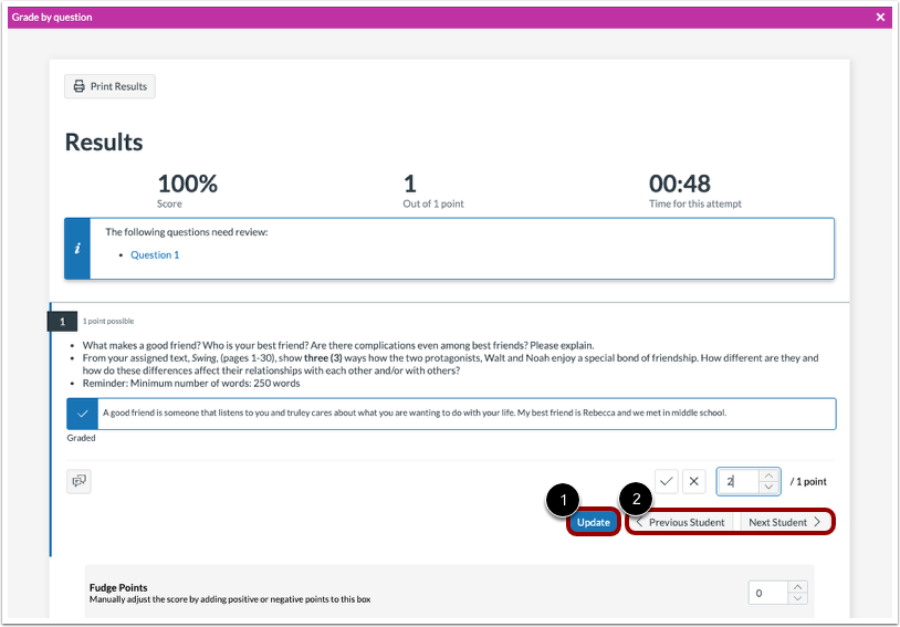 Updated Grade by Question Buttons