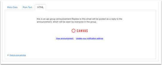 Group Announcement Email Notification