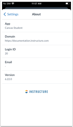 Student Settings About Page