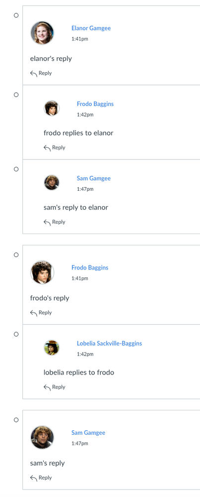 Screenshot of discussion