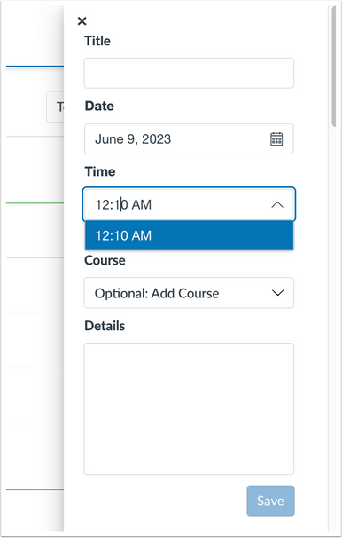 To-Do Time Field Manually Entering Time