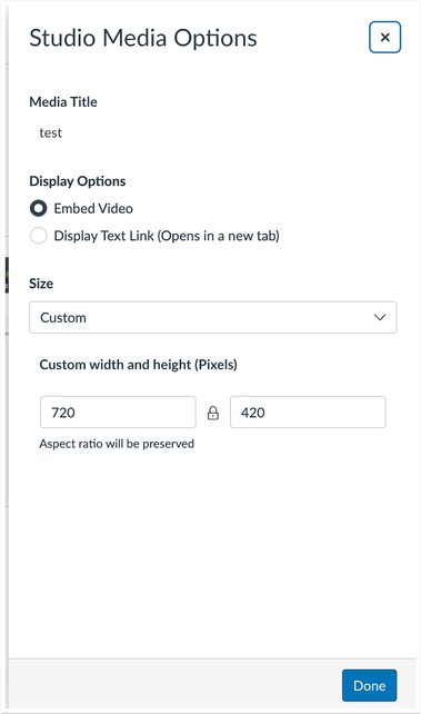 Studio Media Options Tray