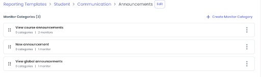 View course announcements category and View global announcements