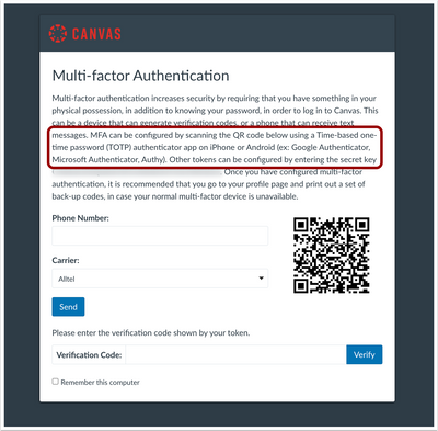 Multi-Factor Authentication Description
