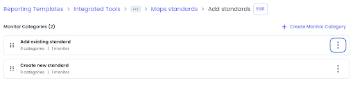 Create new standard’ sub-category was added under ‘Add standards’ category