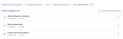 ‘Create new sub-standards’ sub-category is created
