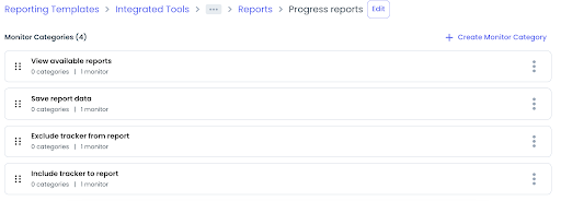 Including and excluding tracker from report is now monitored under ‘Progress reports’ category