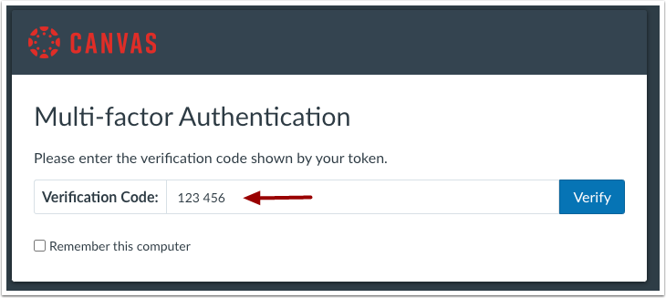 MFA Verification Code Field