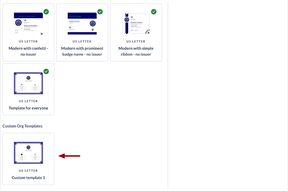 Certificate Template Options