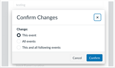 Confirm Changes Modal