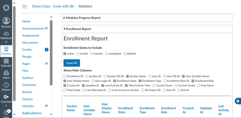 Enrollment Report