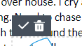 free draw annotation confirm or delete button